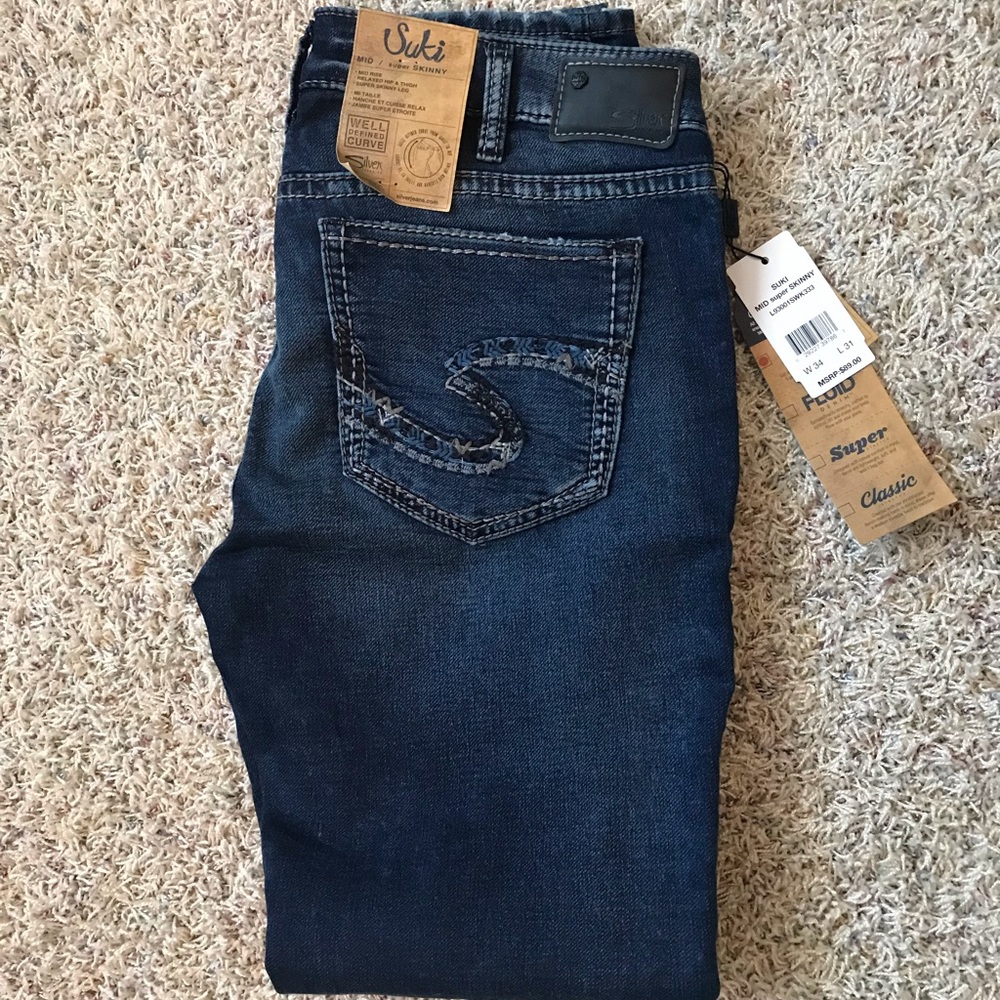 Suki Mid Super Skinny Joga Silver Jeans